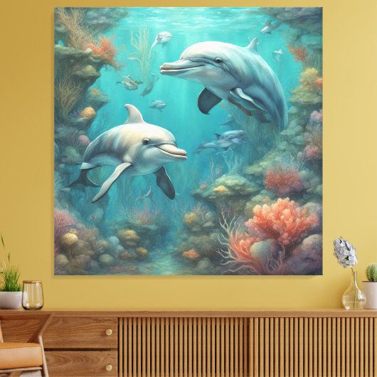 Toile Imaginaire dauphin 7 (Insitu(Salon))