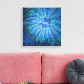 Toile Imaginaire Fleur Bleue Motif, Art Fractal Abstrait (Insitu(Salon))