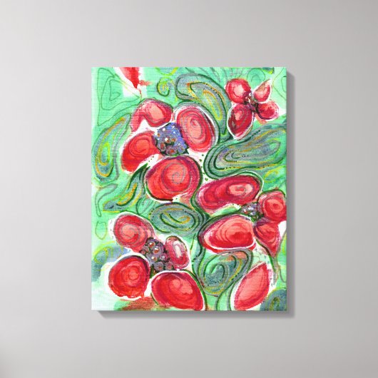 Toile Imaginaire Fleurs rouges (Recto)