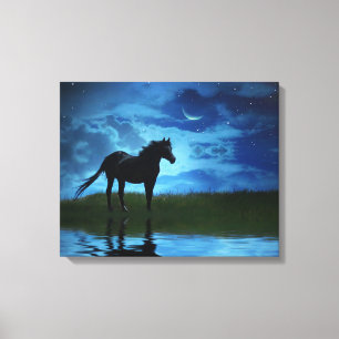 Toile Imaginaire Horse et Lune Beaux-Art Photographie