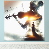 Toile Imaginaire jolie violon fille soleil (Insitu (Plancher de Bois))