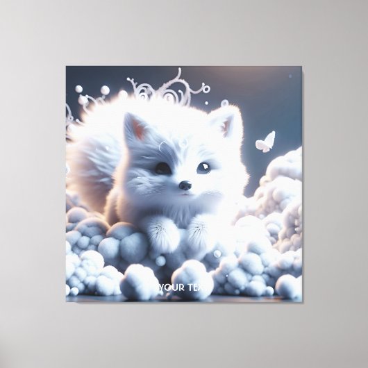 Toile Imaginaire mignon blanc bébé Fox (Recto)