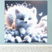Toile Imaginaire mignon blanc bébé Fox (Insitu (Plancher de Bois))