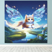 Toile Imaginaire mignon Flying Cat Wings (Insitu (Plancher de Bois))
