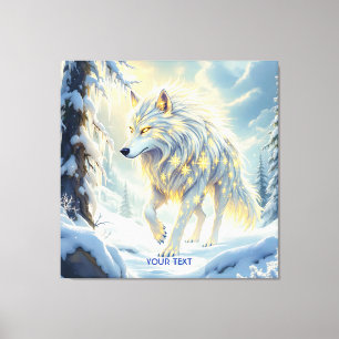 Toile Imaginaire mignon loup blanc hiver