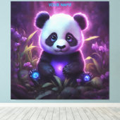 Toile Imaginaire mignon Purple Baby Panda (Insitu (Plancher de Bois))