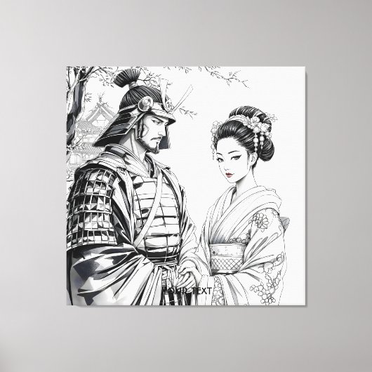 Toile Imaginaire mignon Samurai Geisha crayon (Recto)