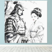 Toile Imaginaire mignon Samurai Geisha crayon (Insitu (Plancher de Bois))