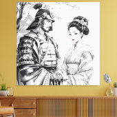 Toile Imaginaire mignon Samurai Geisha crayon (Insitu(Salon))