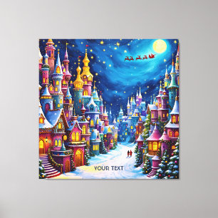 Toile Imaginaire Mignonne Christmas Eve Town