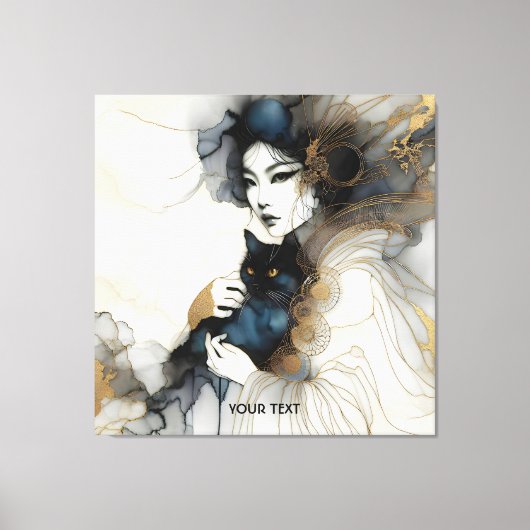 Toile Imaginaire mignonne japonaise fille chat (Recto)