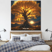 Toile Imaginaire mignonne Lune d'arbre jaune (Insitu(Chambre))