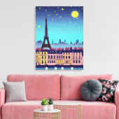Toile Imaginaire Skyline de Paris sous les étoiles (Insitu(Salon))