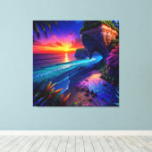 Toile Imaginaire Tropical Beach Four (Insitu (Plancher de Bois))