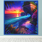 Toile Imaginaire Tropical Beach Four (Insitu (Plancher de Bois))