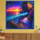 Toile Imaginaire Tropical Beach Four (Insitu(Salon))