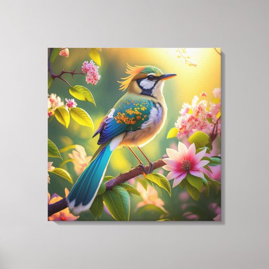 Toile Imaginaire Turquoise à ailes vert (Recto)