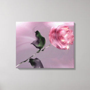 Toile Imaginaire Verre Rose Rose Rose Floral Wrapped Can