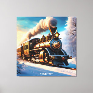 Toile Imaginaire Vieux Vivid Vieux Train Hiver