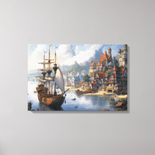 Toile Imaginaire Waterfront Village & Ship