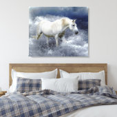 Toile Imaginaire White Horse & Ocean Surf Art Imprimer (Insitu(Chambre))