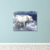 Toile Imaginaire White Horse & Ocean Surf Art Imprimer (Insitu (Plancher de Bois))