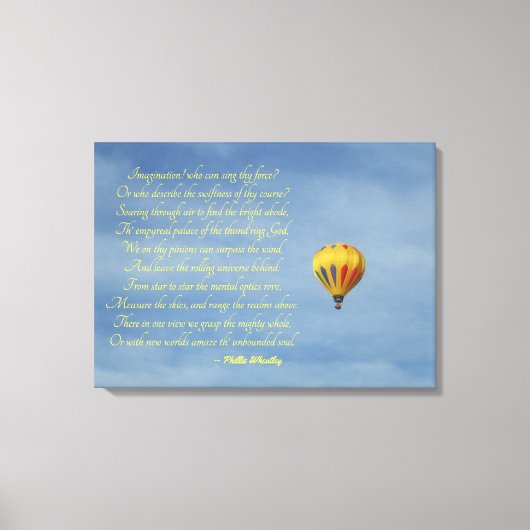 Toile Imagination Phillis Wheatley Hot Air Balloon Sky (Recto)