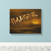 Toile Imaginez l'Imaginaire Lune Ciel Inspirationnel (Insitu (Plancher de Bois))