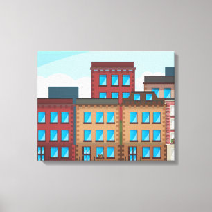 Toile Immeubles en grès brun