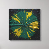 Toile Impact radial : éclatement de peinture verte et ja (Recto)