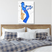 Toile Impression Art du Sax Musicien (Insitu(Chambre))