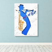 Toile Impression Art du Sax Musicien (Insitu (Plancher de Bois))