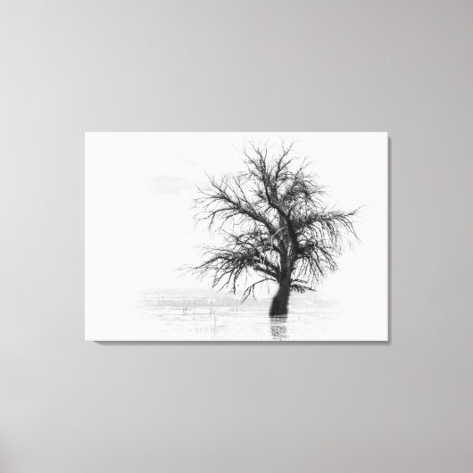 Toile Impression avec un seul arbre dans l'eau noi (Recto)