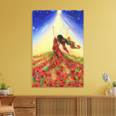 Toile Impression Canvas Fleurs Fille - Peinture Pr (Insitu(Salon))