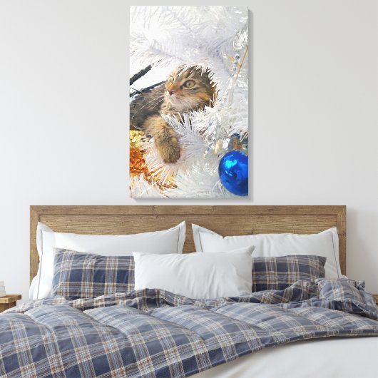 Toile Impressionnisme de Noël Tabby Cat (Insitu(Chambre))