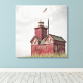 Toile Impressionnisme du phare rouge (Insitu (Plancher de Bois))