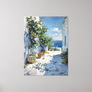 Toile Impressionnisme méditerranéen avec des citrons