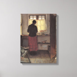 Toile Impressionnisme vintage, La Fille à la cuisine, An