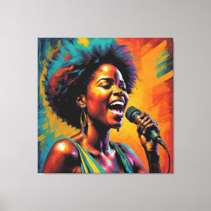 Toile Impressionniste afro-américain de couleur néon