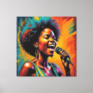 Toile Impressionniste afro-américain de couleur néon