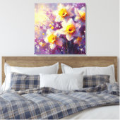 Toile Impressionniste Daffodique Floral Purple Jaune Art (Insitu(Chambre))