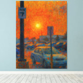 Toile Impressionniste de parking AI Art (Insitu (Plancher de Bois))