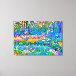Toile Impressionniste Jardin Coloré Fleurs Paysages