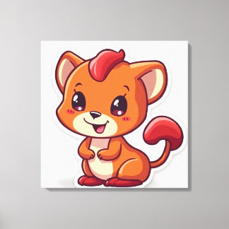 Toile Imprimantes d'animaux mignons