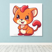 Toile Imprimantes d'animaux mignons (Insitu (Plancher de Bois))