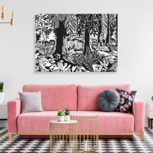 Toile Imprimantes d'art paysager B & W Forêt Art Canvas  (Insitu(Salon))