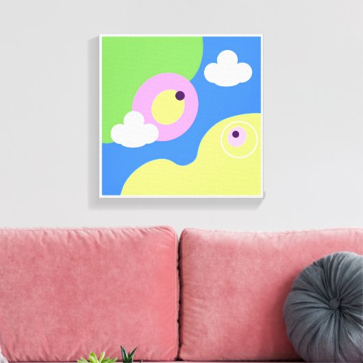 Toile Imprimantes originales d'art simple bleu d'oiseaux (Insitu(Salon))