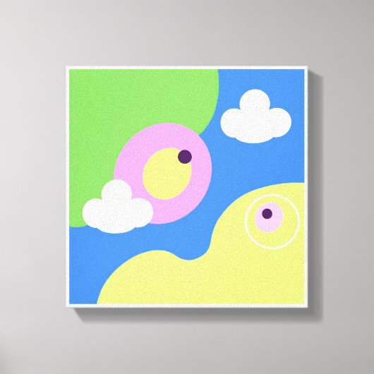 Toile Imprimantes originales d'art simple bleu d'oiseaux (Recto)