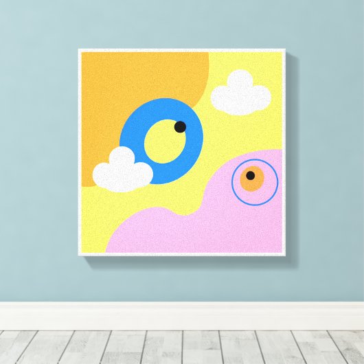 Toile Imprimantes originales d'art simple jaune d'oiseau (Insitu (Plancher de Bois))