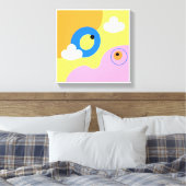 Toile Imprimantes originales d'art simple jaune d'oiseau (Insitu(Chambre))